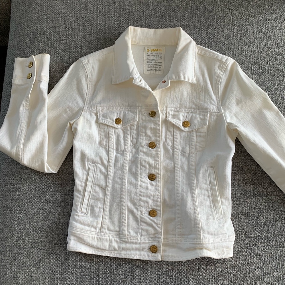 J crew cream color jean jacket